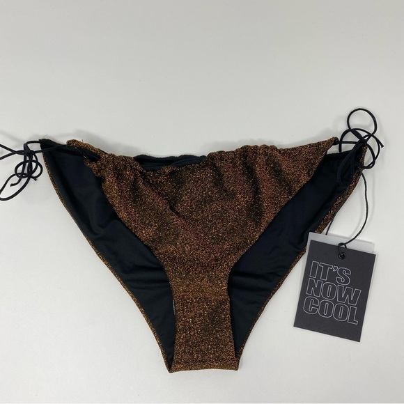 It’s Now Cool The Gathered Tie Pant Bikini in Copper Lurex NWT - Picture 3 of 7